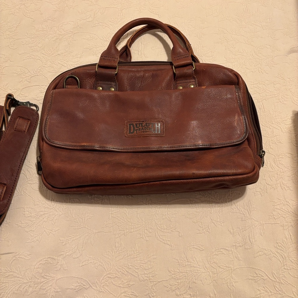 Duluth Trading Co Brown Leather Briefcase